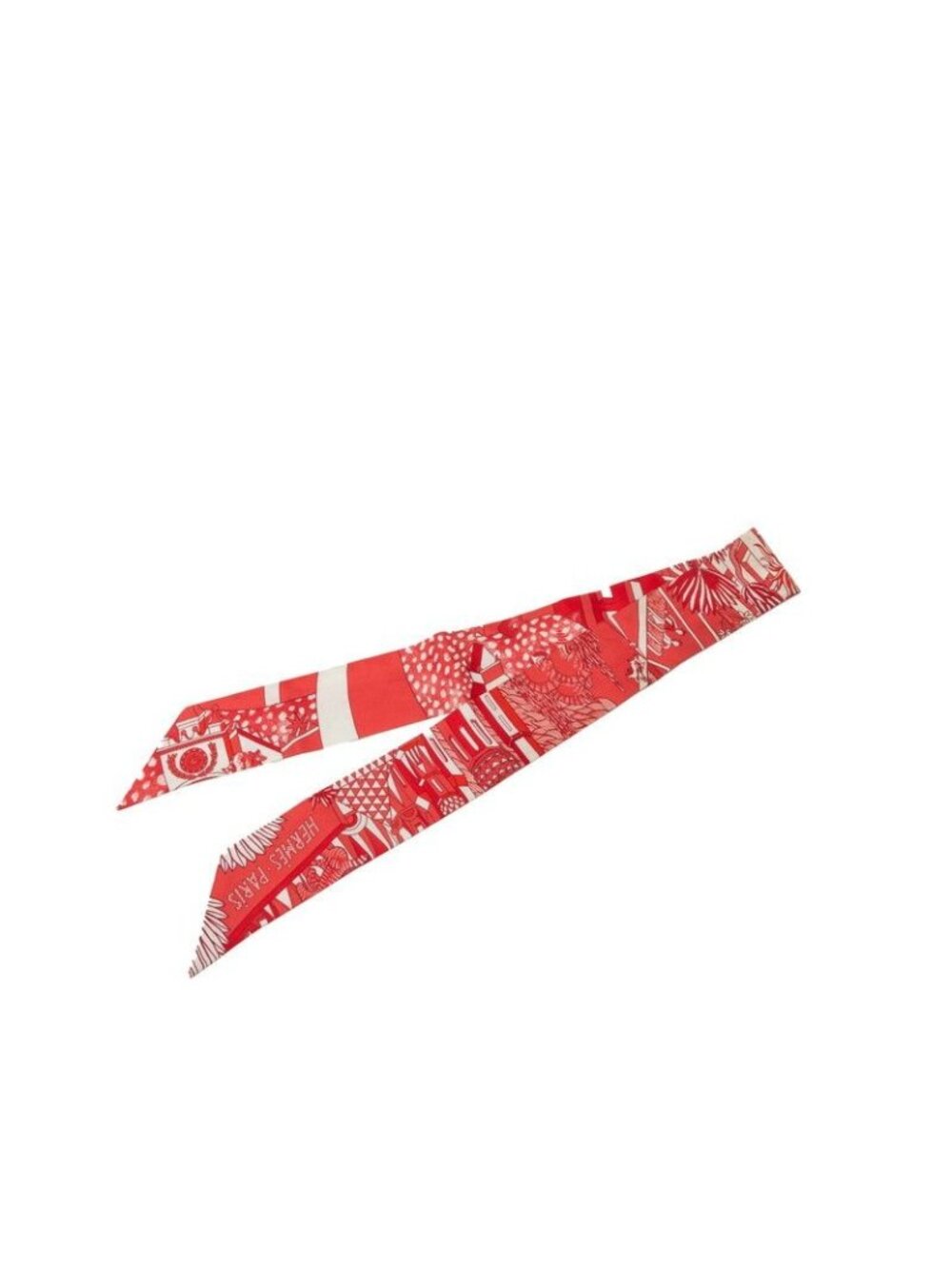 Hermes Twilly Animapolis Scarf Red Silk
